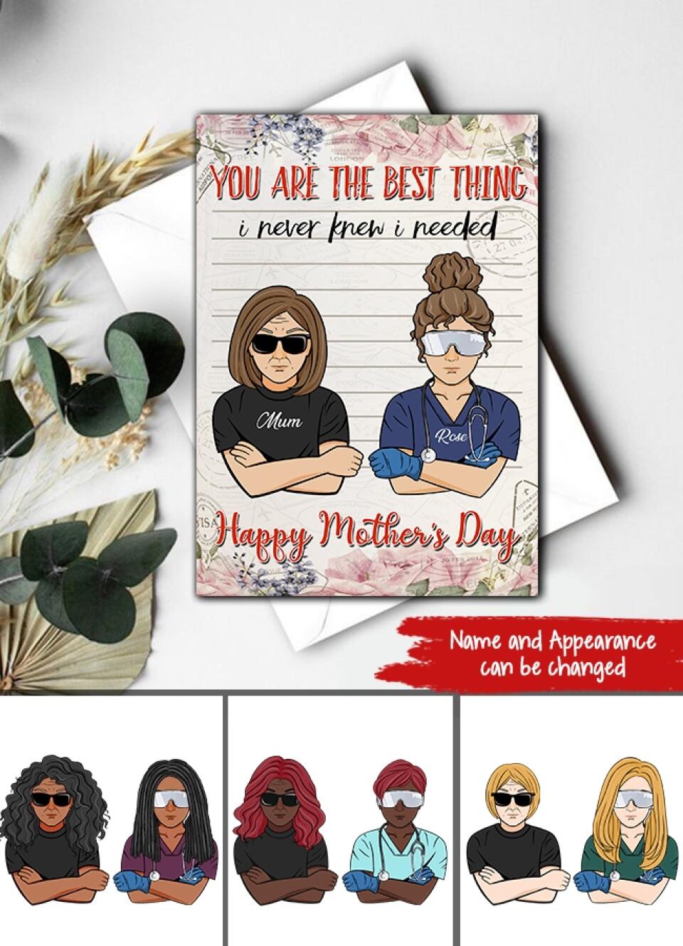 Custom Mothers Day Card - Mothers Day Cards From Daughter - Mother&#39;s Day Gift Cards - Mothers Day Greetings - Happy Mothers Day Card - Mom&#39;s Card - Nurse Card - Mother Day Gift
