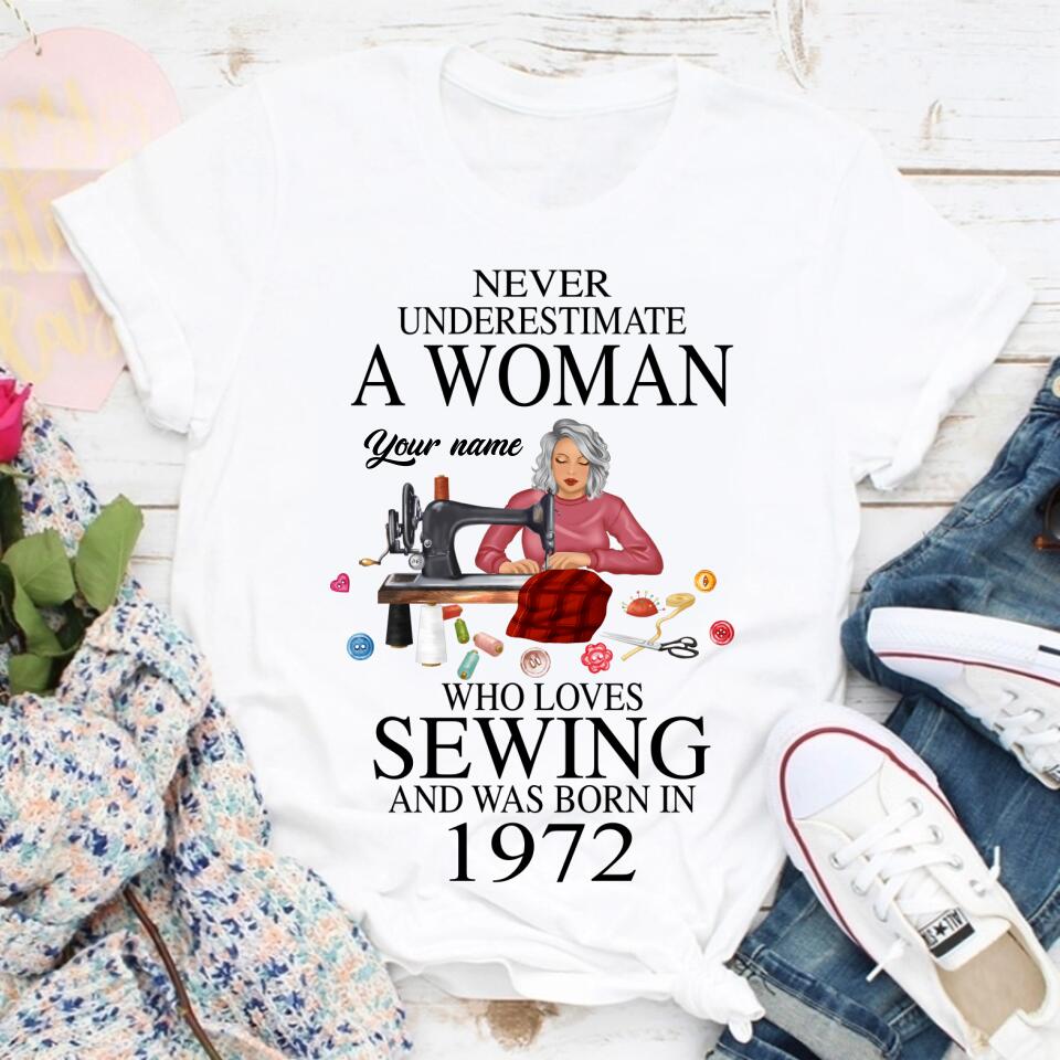 50th Birthday Shirts, Custom Birthday Shirts, Turning 50 Shirt, Gifts For Women Turning 50, 50 And Fabulous Shirt, 1973 Shirt, 50th Birthday Shirts For Her, Sewing Lover Cotton Shirt For Women