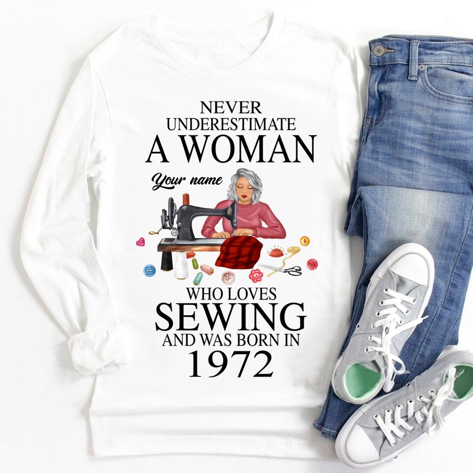 50th Birthday Shirts, Custom Birthday Shirts, Turning 50 Shirt, Gifts For Women Turning 50, 50 And Fabulous Shirt, 1973 Shirt, 50th Birthday Shirts For Her, Sewing Lover Cotton Shirt For Women