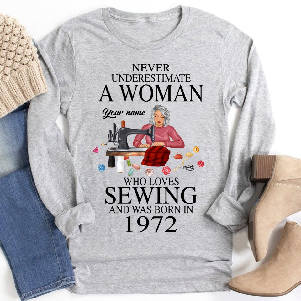 50th Birthday Shirts, Custom Birthday Shirts, Turning 50 Shirt, Gifts For Women Turning 50, 50 And Fabulous Shirt, 1973 Shirt, 50th Birthday Shirts For Her, Sewing Lover Cotton Shirt For Women