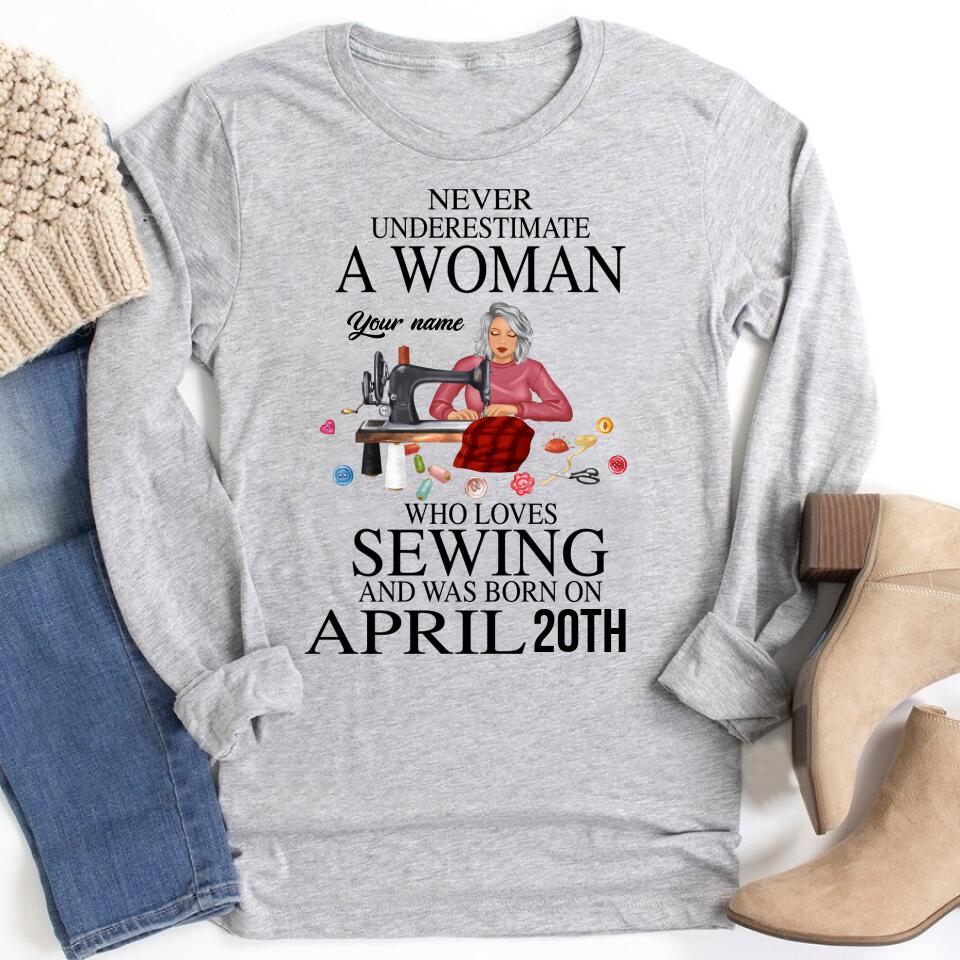 April Birthday Shirt, Custom Birthday Shirt, Queens Born In April, April Birthday Gifts, April Shirts For Woman, Sewing Lover Cotton Shirt For Women, April Birthday Gifts