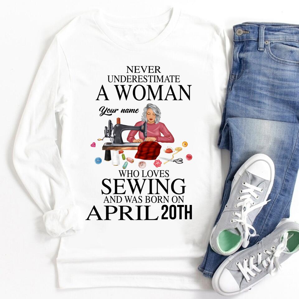 April Birthday Shirt, Custom Birthday Shirt, Queens Born In April, April Birthday Gifts, April Shirts For Woman, Sewing Lover Cotton Shirt For Women, April Birthday Gifts