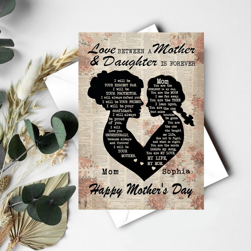 Custom Mothers Day Card - Mother&#39;s Day Gift Cards - Happy Mothers Day Card - Mom&#39;s Card - Mother&#39;s Day Gift From Daughter - Mother Day Gift