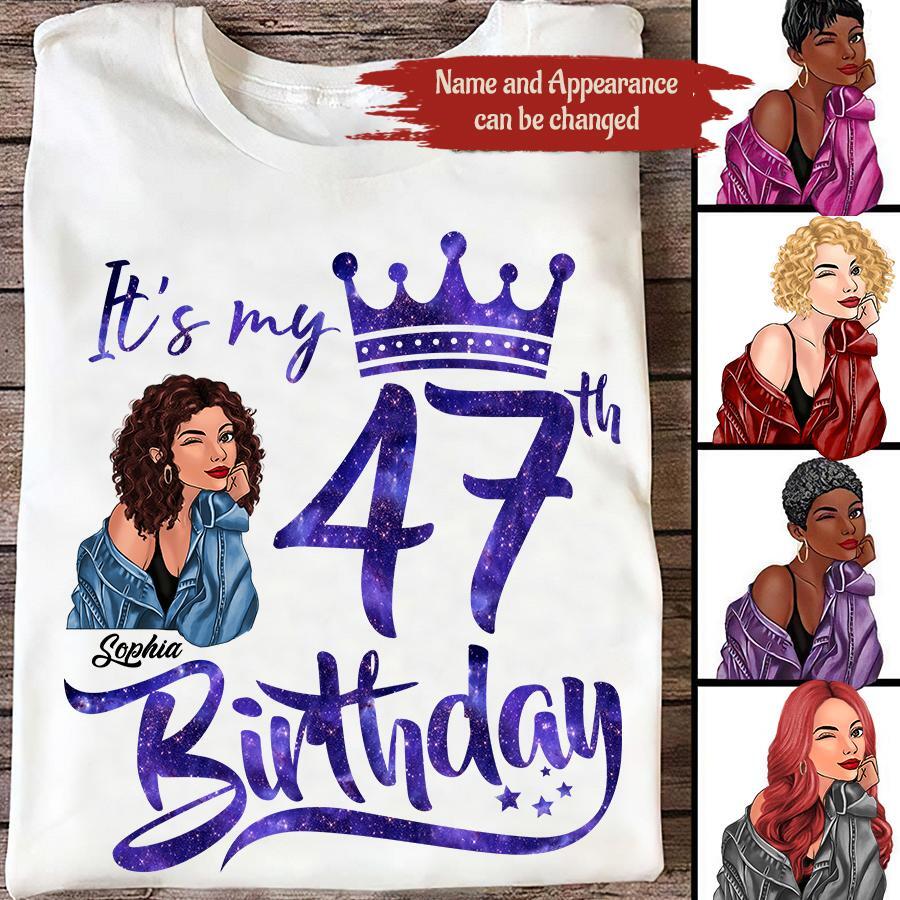 47th Birthday Shirts, Custom Birthday Shirts, Turning 47 Shirt, Gifts For Women Turning 47, 47 And Fabulous Shirt, 1975 Shirt, 47th Birthday Shirts For Her, It's My 47 Birthday-HCT