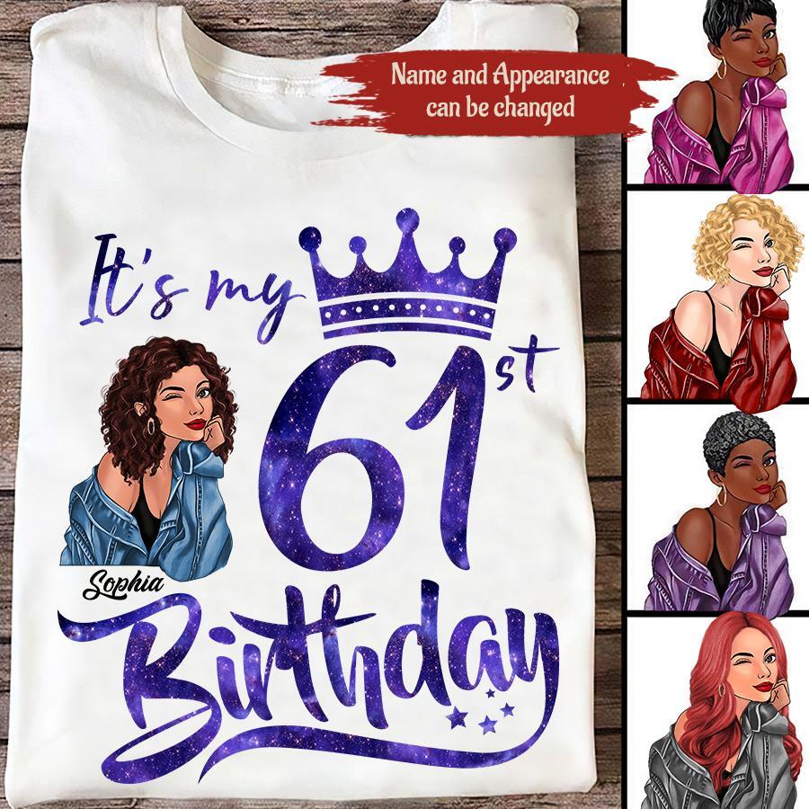 61st Birthday Shirts, Custom Birthday Shirts, Turning 61 Shirt For Women, Turning 61 And Fabulous Shirt, 1961 Shirt, Best Gifts For Women Turning 61-HCT