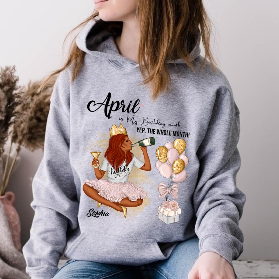 April Birthday Shirt, Custom Birthday Shirt, Queens Born In April, April Birthday Shirts For Woman, April Birthday Gifts