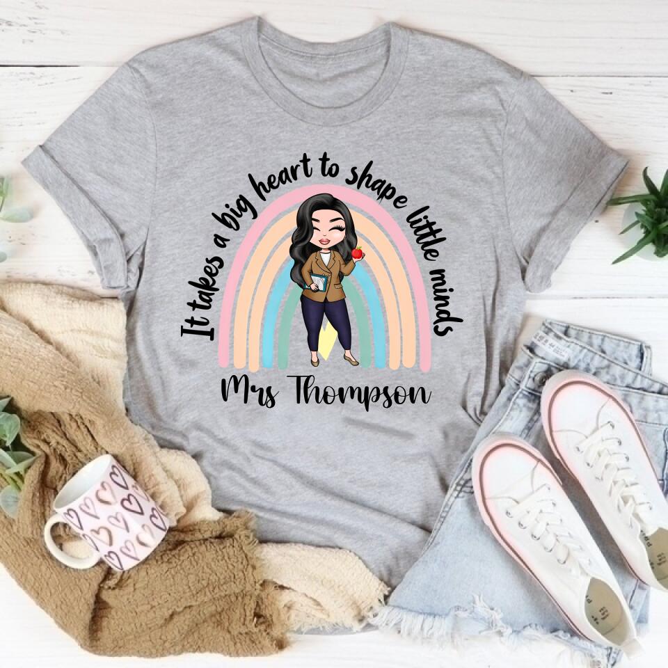 Personalised Teacher Shirt, Lockdown Teacher Gift, Personalised Teacher Gifts, Personalised Book Tee, Teaching Assistant Gift, Rainbow T-shirt