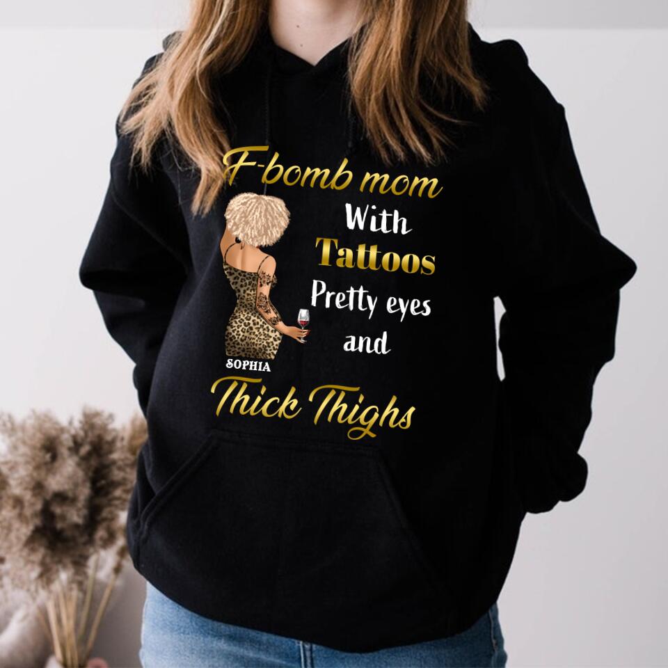 F-Bomb Mom With Tattoos, Custom Mothers Day Shirt, Mother&#39;s Day T Shirt, F Bomb Mom With Tattoos Shirt, Mom Life Skull Shirt, Mother&#39;s Day Tee Shirts, Mother Day Gift
