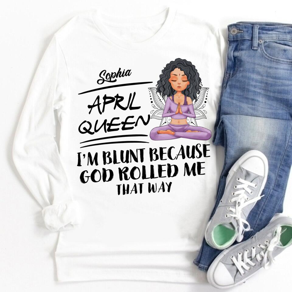 April Birthday Shirt, Custom Birthday Shirt, Queens Born In April, April Birthday Gifts, April Queen shirt, April Birthday Shirts For Woman, Her Birthday Gifts For April, Gift For Yoga Lover