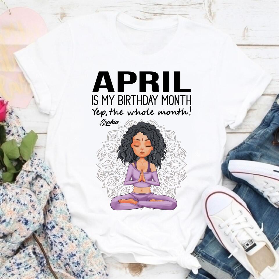 April Birthday Shirt, Custom Birthday Shirt, Queens Born In April, April Birthday Gifts, April Queen shirt, April Birthday Shirts For Woman, Her Birthday Gifts For April, Yoga T Shirt, Gift For Yoga Lover