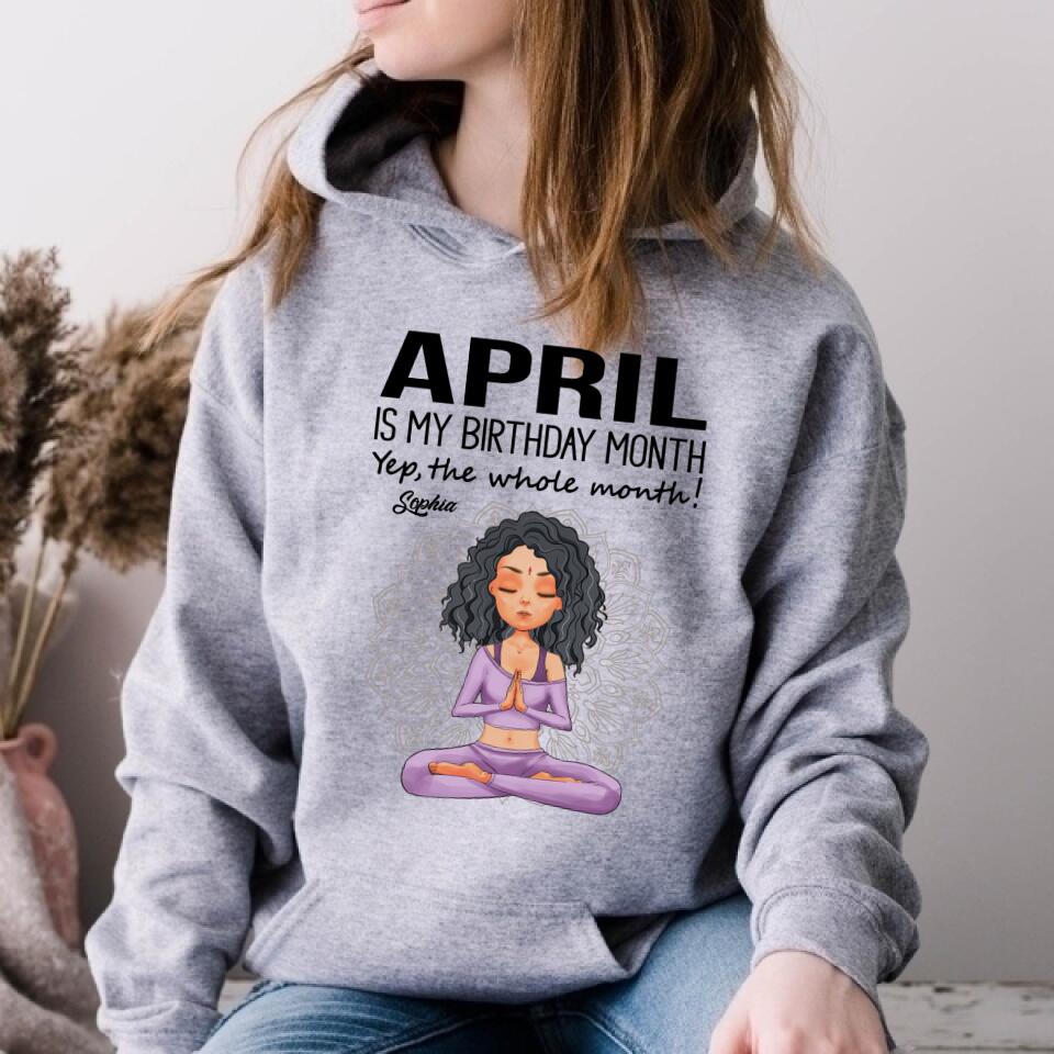 April Birthday Shirt, Custom Birthday Shirt, Queens Born In April, April Birthday Gifts, April Queen shirt, April Birthday Shirts For Woman, Her Birthday Gifts For April, Yoga T Shirt, Gift For Yoga Lover