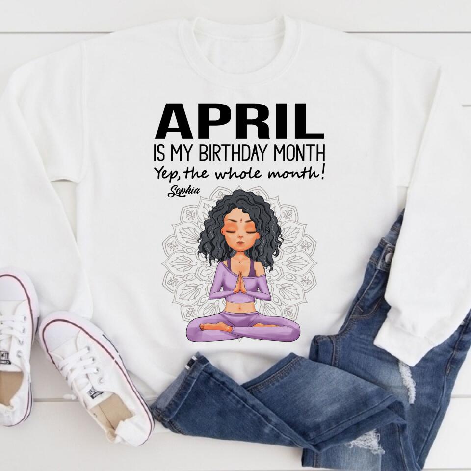 April Birthday Shirt, Custom Birthday Shirt, Queens Born In April, April Birthday Gifts, April Queen shirt, April Birthday Shirts For Woman, Her Birthday Gifts For April, Yoga T Shirt, Gift For Yoga Lover