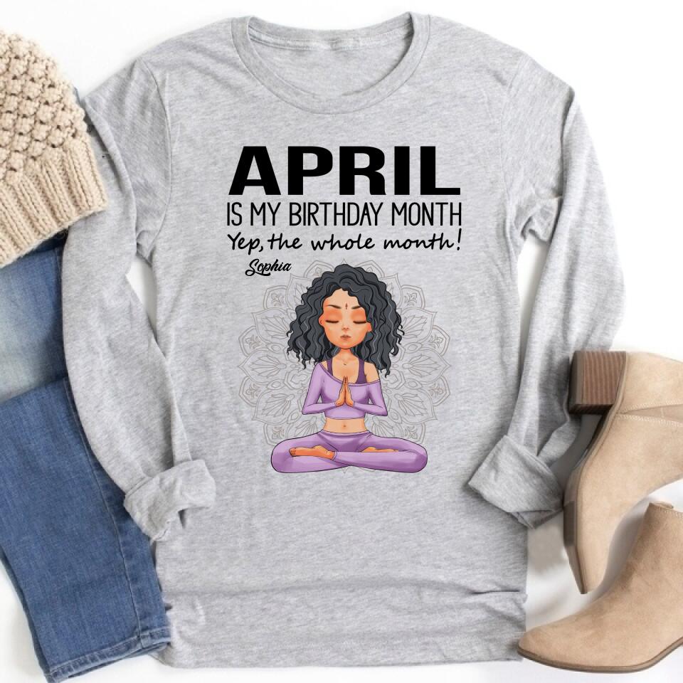 April Birthday Shirt, Custom Birthday Shirt, Queens Born In April, April Birthday Gifts, April Queen shirt, April Birthday Shirts For Woman, Her Birthday Gifts For April, Yoga T Shirt, Gift For Yoga Lover