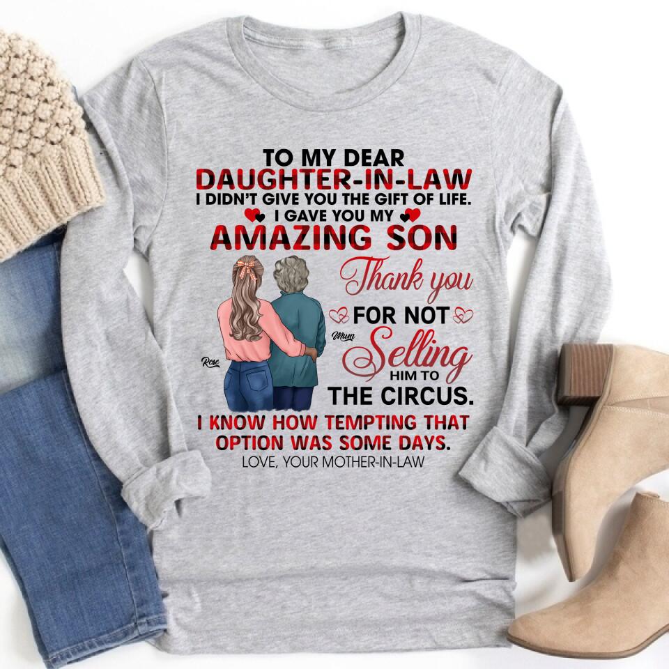 Personalized Mothers Day Shirts, Daughter In Law Shirt, Mother&#39;s Day Gifts For Daughter In Law, Mother&#39;s Day T Shirt, Mother&#39;s Day Shirt Ideas, New Daughter In Law Gifts, Mother Day Gift