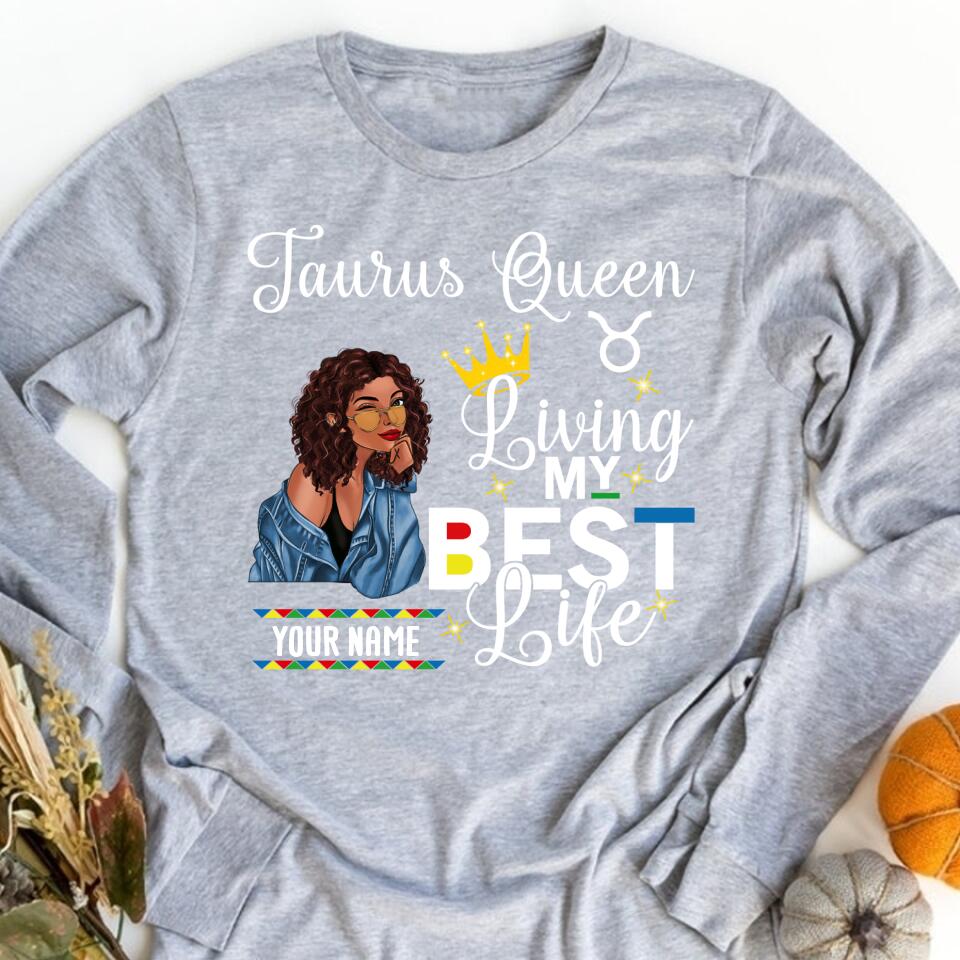 Personalized Zodiac Diva, Custom Birthday shirt, Birthday Queen T Shirt, Taurus t shirt for woman, Living my best life