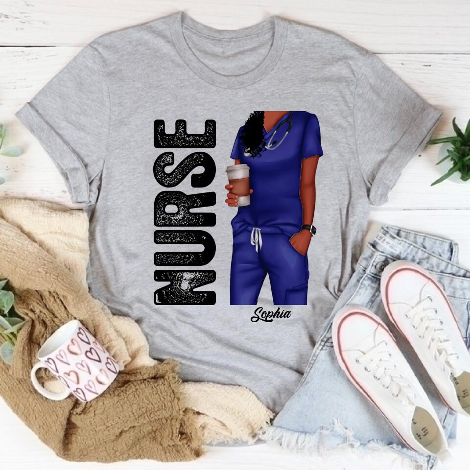 Nurse Life Nutrition Facts - Personalized T Shirt - Gift For Doctor &amp; Nurse - Glitter Leopard Design