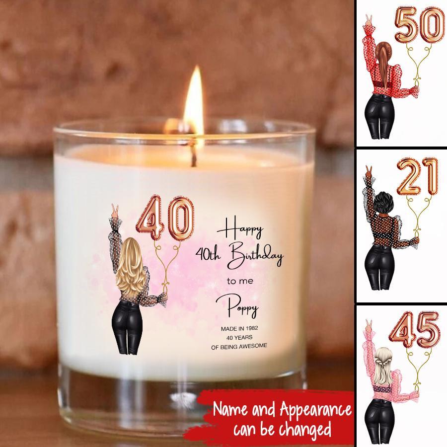 40th Birthday Soy Wax Candle, 40th Birthday Gift for Her, Personalised Best Friend Birthday Candle For 18th 21st 25th 30th 35th 40th 50th 60th