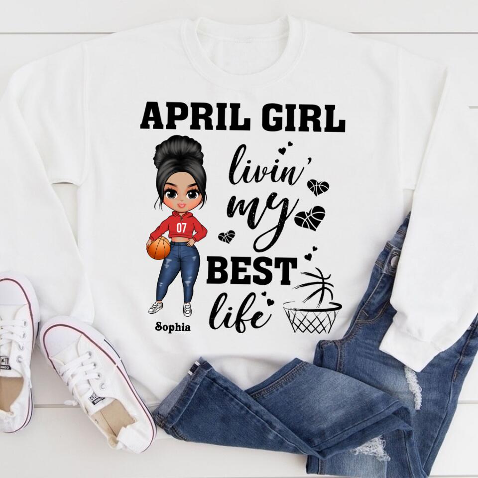 April Birthday Shirt, Custom Birthday Shirt, Queens Born In April, April Birthday Gifts, April shirts for Woman, Birthday Gift For Basketball Lover