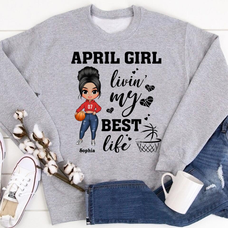 April Birthday Shirt, Custom Birthday Shirt, Queens Born In April, April Birthday Gifts, April shirts for Woman, Birthday Gift For Basketball Lover