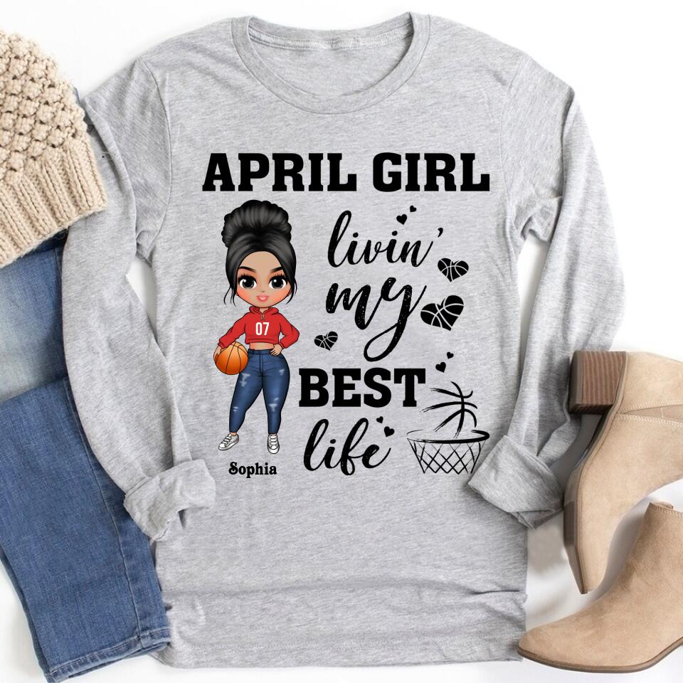 April Birthday Shirt, Custom Birthday Shirt, Queens Born In April, April Birthday Gifts, April shirts for Woman, Birthday Gift For Basketball Lover