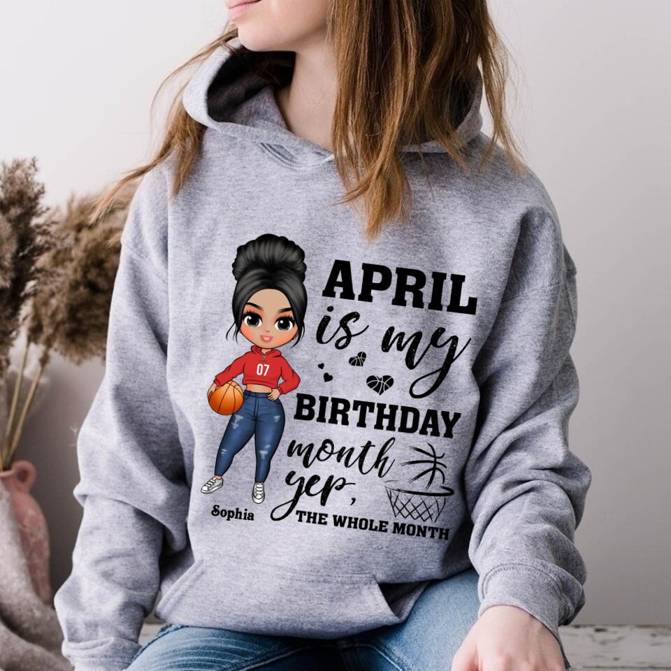 April Birthday Shirt, Custom Birthday Shirt, Queens Born In April, April Birthday Gifts, April Shirts For Woman, Birthday Gift For Basketball Lover
