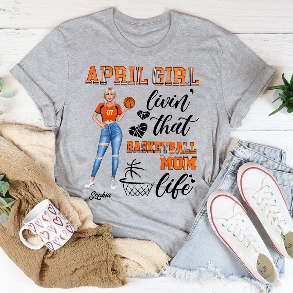 April Birthday Shirt, Custom Birthday Shirt, Queens Born In April, April Birthday Gifts, April Shirts For Woman, Birthday Gift For Basketball Lover