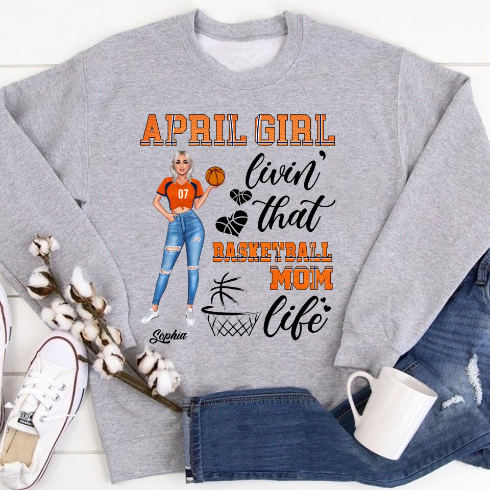 April Birthday Shirt, Custom Birthday Shirt, Queens Born In April, April Birthday Gifts, April Shirts For Woman, Birthday Gift For Basketball Lover