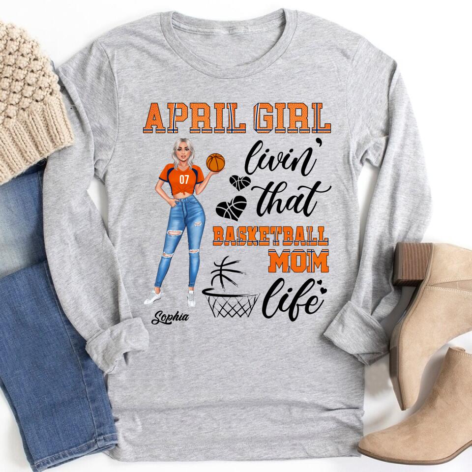 April Birthday Shirt, Custom Birthday Shirt, Queens Born In April, April Birthday Gifts, April Shirts For Woman, Birthday Gift For Basketball Lover
