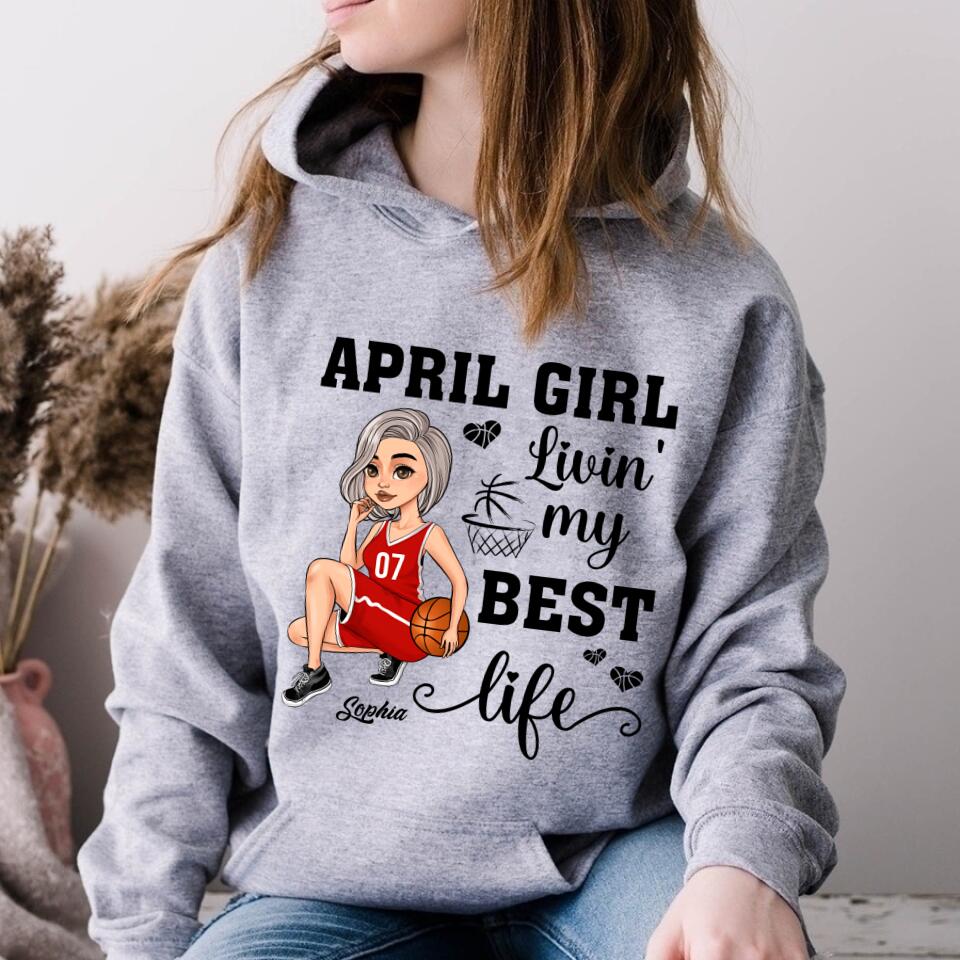April Birthday Shirt, Custom Birthday Shirt, Queens Born In April, April Birthday Gifts, April Shirts For Woman, Birthday Gift For Basketball Lover