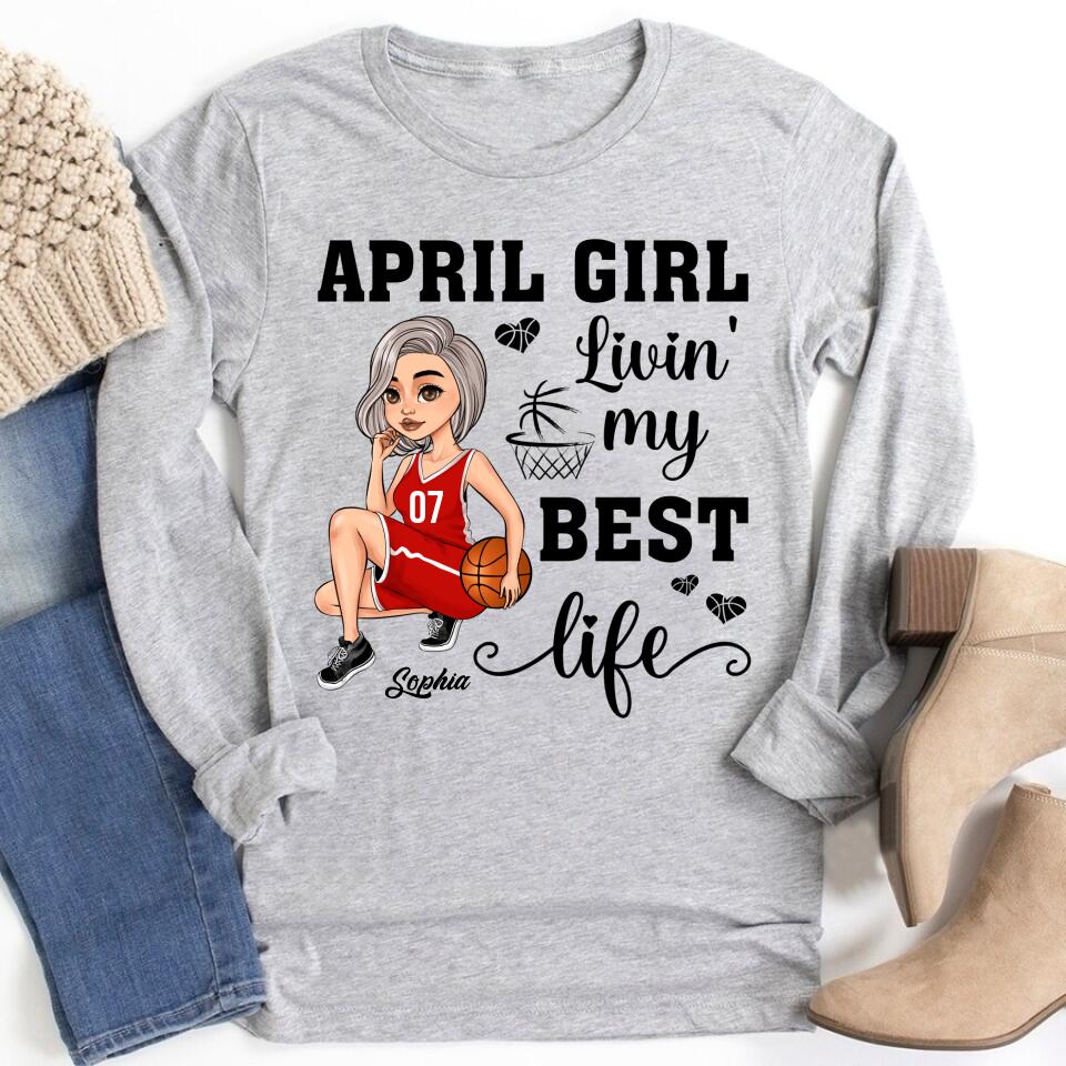 April Birthday Shirt, Custom Birthday Shirt, Queens Born In April, April Birthday Gifts, April Shirts For Woman, Birthday Gift For Basketball Lover