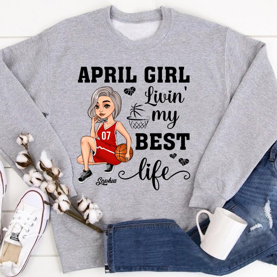 April Birthday Shirt, Custom Birthday Shirt, Queens Born In April, April Birthday Gifts, April Shirts For Woman, Birthday Gift For Basketball Lover
