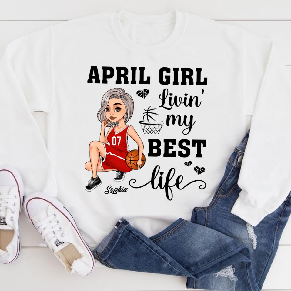 April Birthday Shirt, Custom Birthday Shirt, Queens Born In April, April Birthday Gifts, April Shirts For Woman, Birthday Gift For Basketball Lover