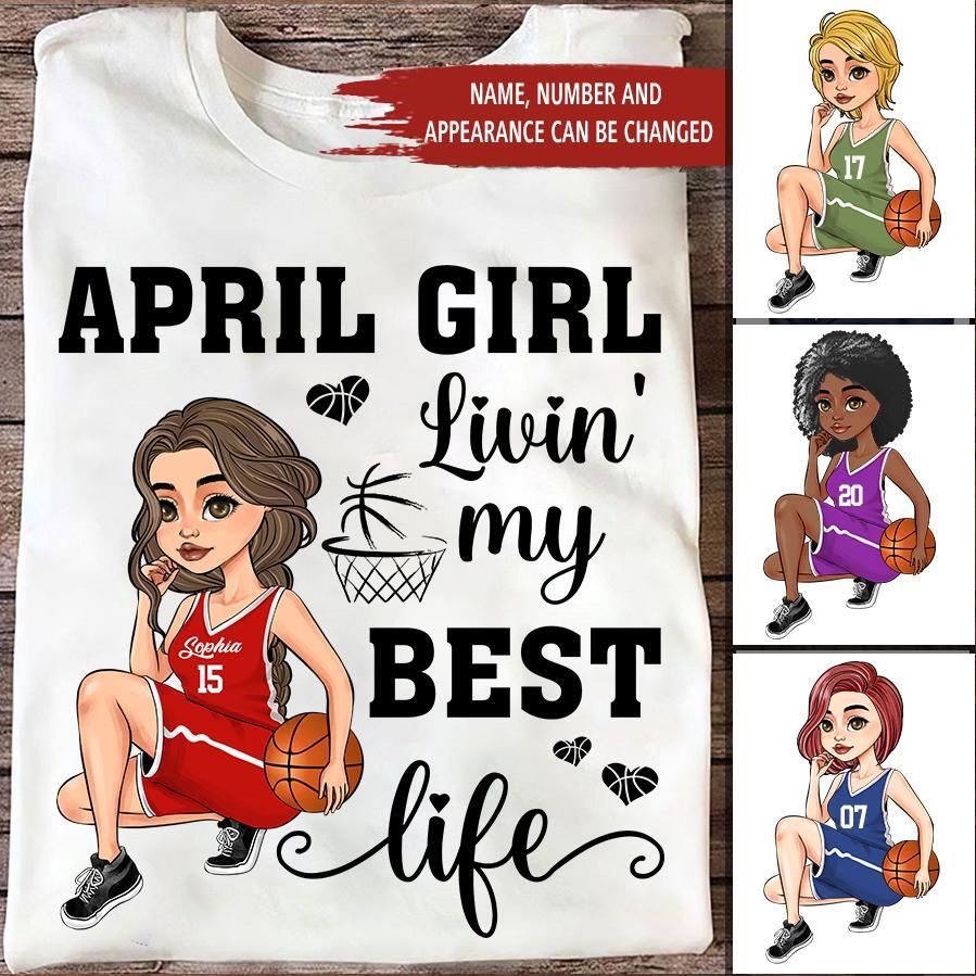 April Birthday Shirt, Custom Birthday Shirt, Queens Born In April, April Birthday Gifts, April Shirts For Woman, Birthday Gift For Basketball Lover