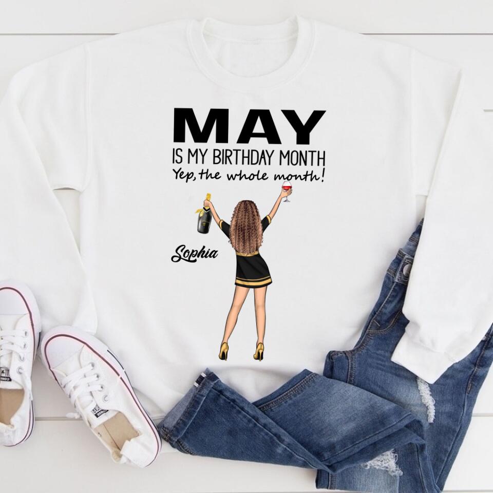 May Birthday Shirt, Custom Birthday Shirt, Queens Born In May, May Birthday Gifts, May Shirts For Woman, May Is My Birthday Month, Yep The Whole Month