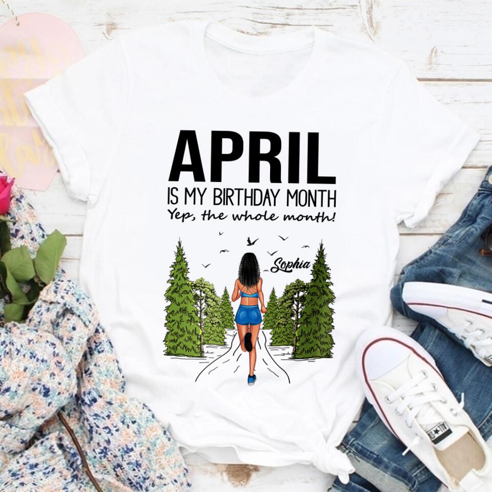 April Birthday Shirt, Custom Birthday Shirt, Queens Born In April, April Birthday Gifts, April shirts for Woman, Custom running shirts, Birthday running shirt