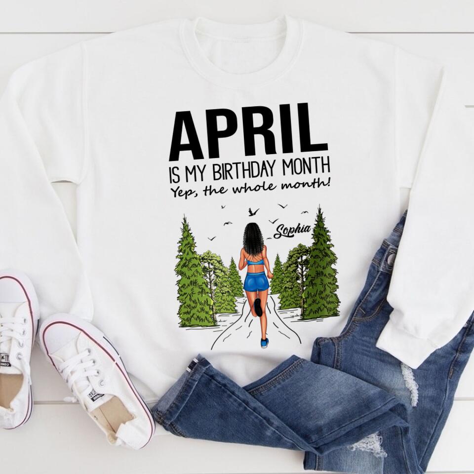 April Birthday Shirt, Custom Birthday Shirt, Queens Born In April, April Birthday Gifts, April shirts for Woman, Custom running shirts, Birthday running shirt
