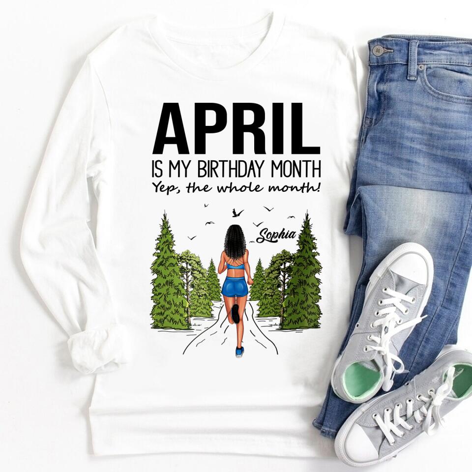 April Birthday Shirt, Custom Birthday Shirt, Queens Born In April, April Birthday Gifts, April shirts for Woman, Custom running shirts, Birthday running shirt