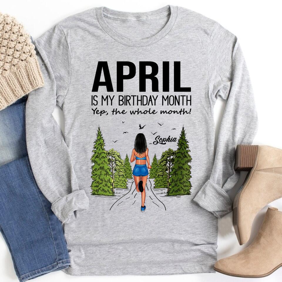 April Birthday Shirt, Custom Birthday Shirt, Queens Born In April, April Birthday Gifts, April shirts for Woman, Custom running shirts, Birthday running shirt