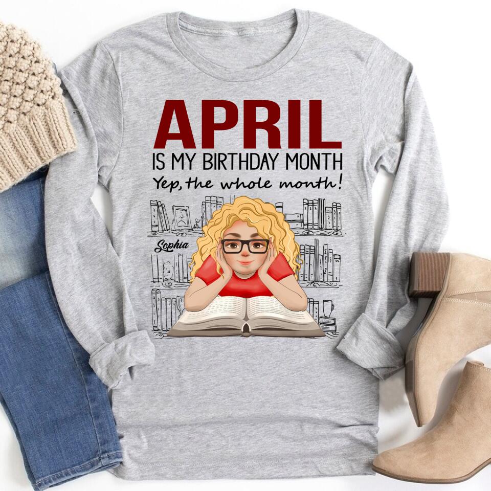 April Birthday Shirt, Custom Birthday Shirt, Queens Born In April, April Birthday Shirts For Woman, Books T Shirt, Book Lover Shirt, Reading Gifts