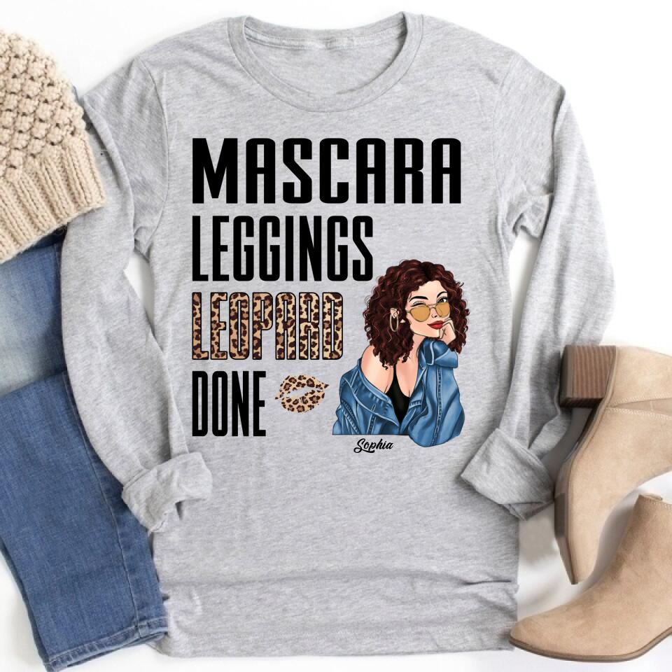 Custom Mothers Day Shirt, Mascara Leggings Leopard Done Mom Shirt, Mother&#39;s Day T Shirt, Mom Life Mother&#39;s Day Tee Shirts, Funny Mothers Day Shirts, Mother Day Gift
