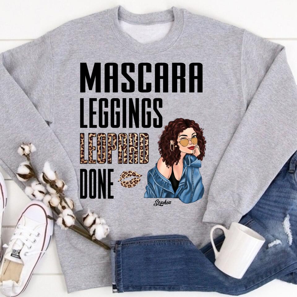 Custom Mothers Day Shirt, Mascara Leggings Leopard Done Mom Shirt, Mother&#39;s Day T Shirt, Mom Life Mother&#39;s Day Tee Shirts, Funny Mothers Day Shirts, Mother Day Gift