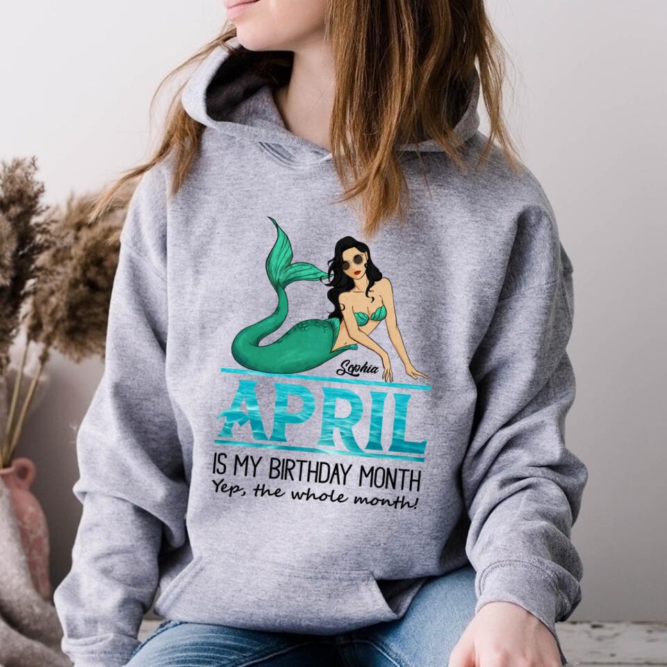 April Birthday Shirt, Custom Birthday Shirt, Queens Born In April, April Birthday Gifts, April shirts for Woman, Mermaid Shirt, Mermaid Gift