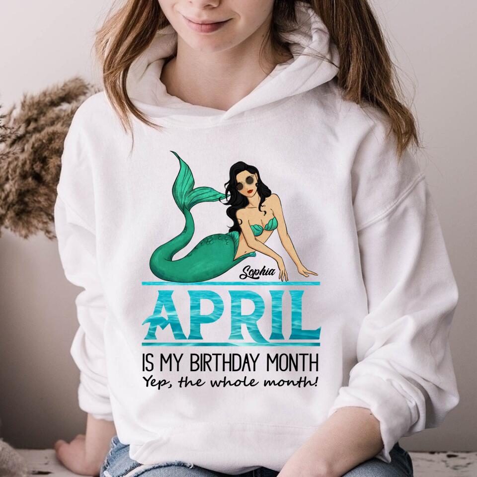 April Birthday Shirt, Custom Birthday Shirt, Queens Born In April, April Birthday Gifts, April shirts for Woman, Mermaid Shirt, Mermaid Gift