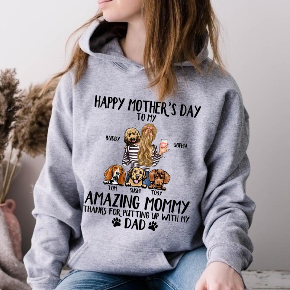 Custom Mothers Day Shirt, Happy Mother Day Shirt, Mother&#39;s Day T Shirt, Dog Mom Shirt, Dog Mom Gifts, Mother&#39;s Day Tee Shirts, Mother Day Gift