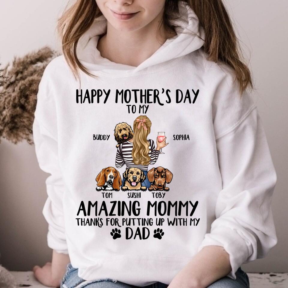 Custom Mothers Day Shirt, Happy Mother Day Shirt, Mother&#39;s Day T Shirt, Dog Mom Shirt, Dog Mom Gifts, Mother&#39;s Day Tee Shirts, Mother Day Gift