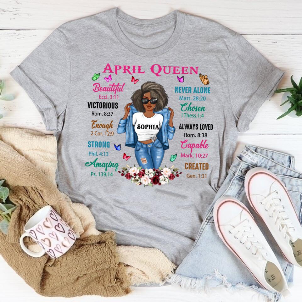 April Birthday Shirt, Custom Birthday Shirt, Queens Born In April, April Birthday Gifts, April shirts for Woman