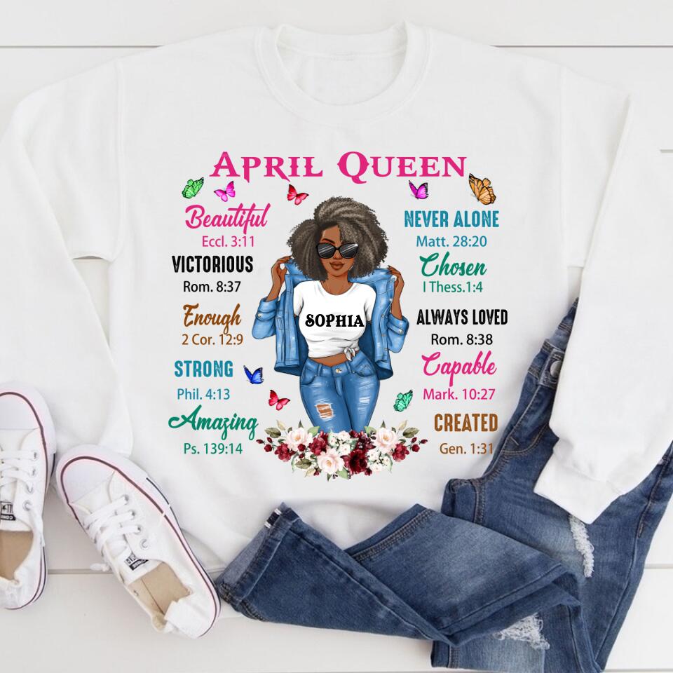 April Birthday Shirt, Custom Birthday Shirt, Queens Born In April, April Birthday Gifts, April shirts for Woman