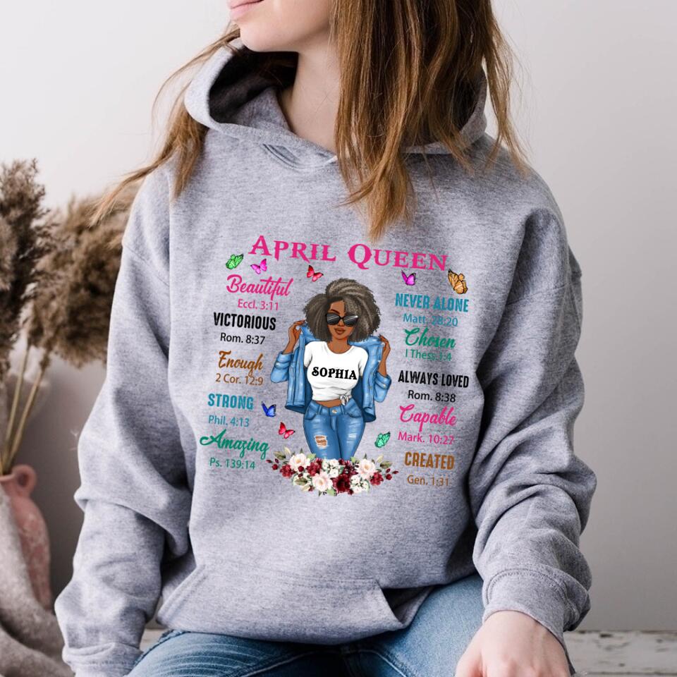 April Birthday Shirt, Custom Birthday Shirt, Queens Born In April, April Birthday Gifts, April shirts for Woman