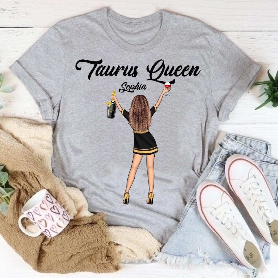 Personalized Zodiac Diva, Custom Birthday Shirt, Birthday Queen T Shirt, Taurus T Shirt For Woman, Living My Best Life