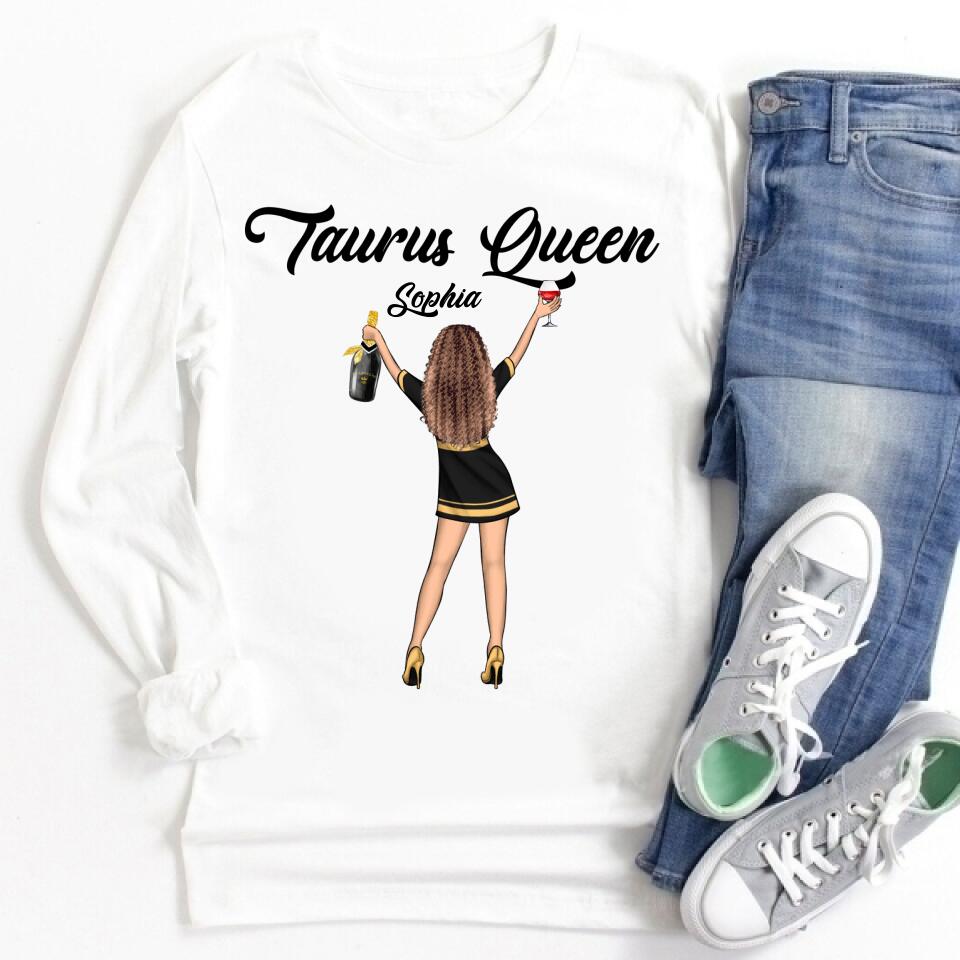 Personalized Zodiac Diva, Custom Birthday Shirt, Birthday Queen T Shirt, Taurus T Shirt For Woman, Living My Best Life